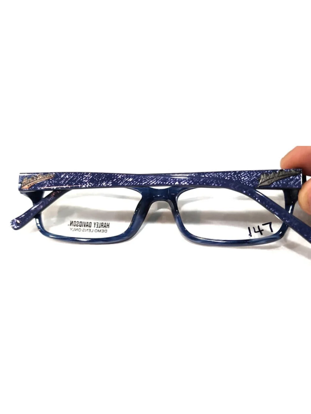 Harley Davidson HDT 103 Small Blue Rectangle Eyeglasses 51-16 135